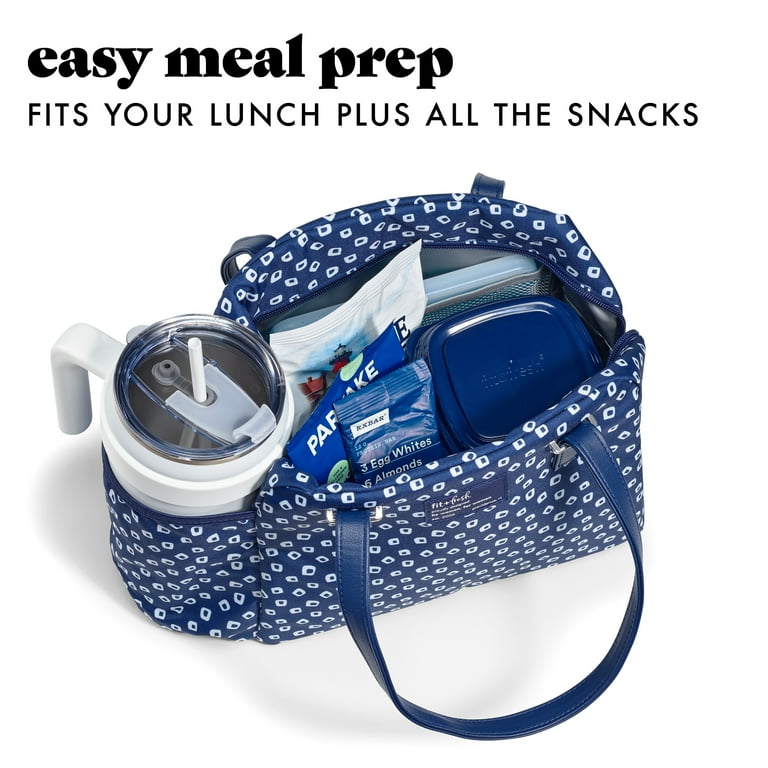 Fit + Fresh Laketown Women's Lunch Bag, Navy Dot photo 8