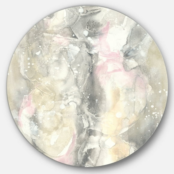 Designart 'Watercolor Snowflakes II' Farmhouse Metal Circle Wall Art - Disc of 36