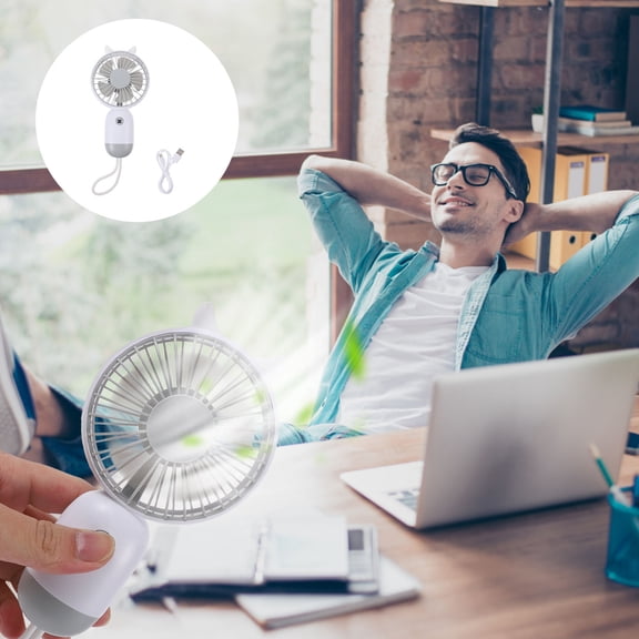 UPGRATOR 1Pack Small USB Fan Handheld Fan White ABS Cooling For Indoor Use General Users