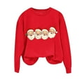 thumbnail image 4 of Cavosen Christmas Pullover Sweater Tops Crew Neck Long Sleeve Funny Pullover Santa Graphic Solid Stretch Loose Blouses Party Shirt Tops, 4 of 4