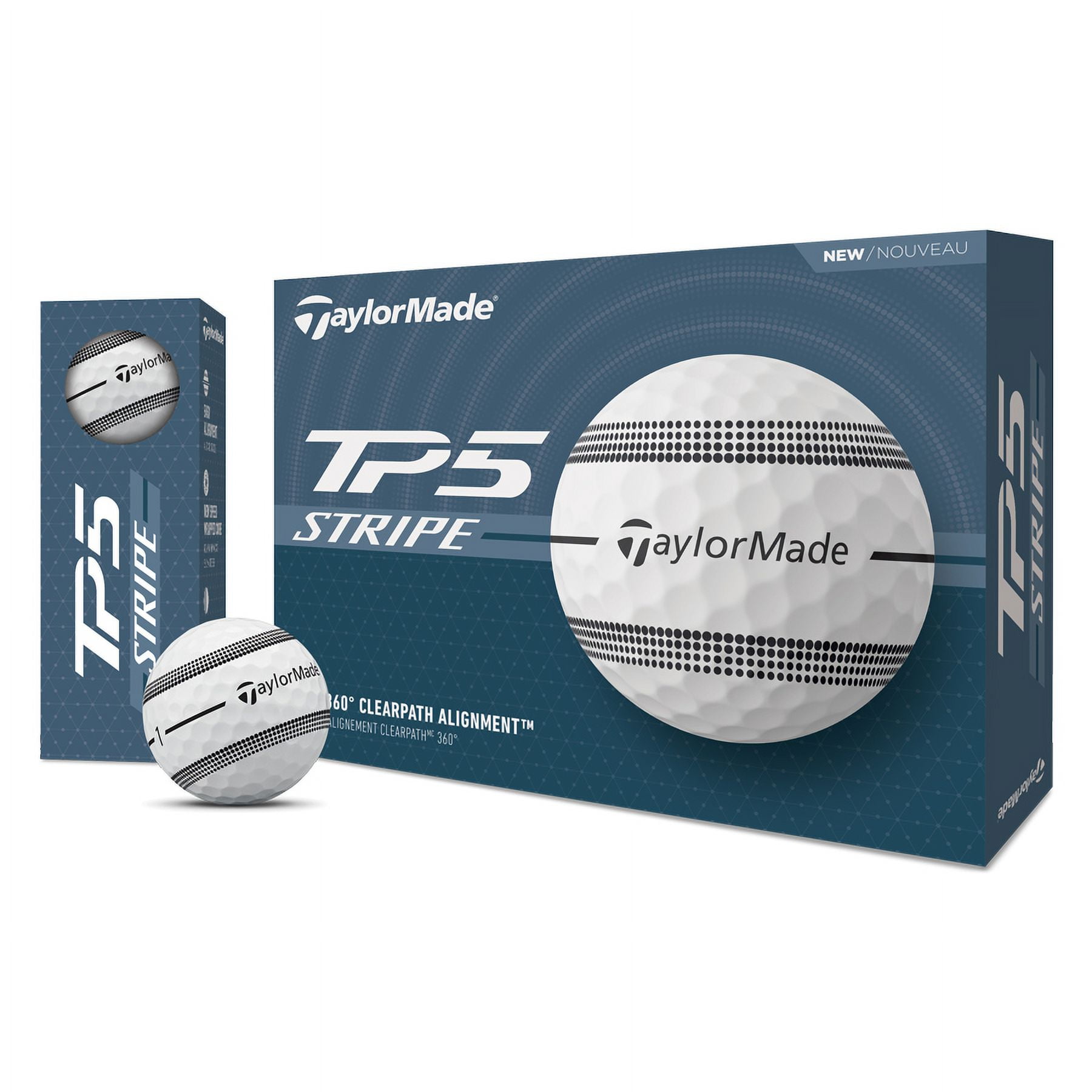 (4 pack) TaylorMade TP5 Stripe Golf Balls, 12pk, White