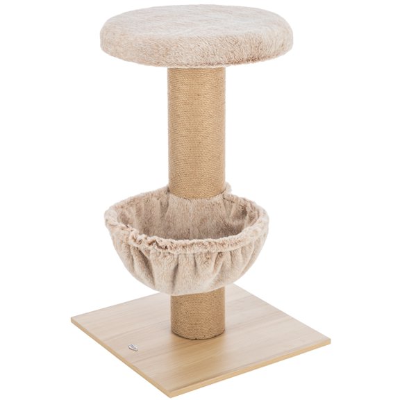 TRIXIE Mauricio Sisal & Plush 33" Cat Tree with Sisal Scratching Post, Perch & Hammock, Beige