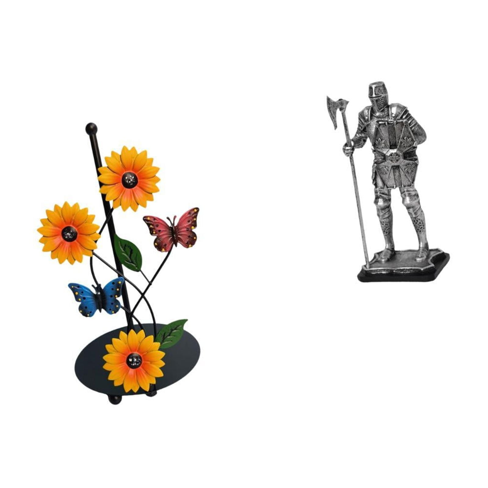 Fiocias Knight Paper Towel Holder Dispenser Non Slip Vertical Tissue Holder Rack Decorative Statue Figure Tabletop Ornament Entryway Fireplace Bedroom Home De