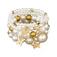 thumbnail image 1 of 4pcs Europea y la mano de la perla femenina cadena de perlas pulsera elástica capa de perlas colgante pulsera accesorios para mujer, 1 of 8