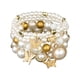 thumbnail image 1 of 4pcs Europea y la mano de la perla femenina cadena de perlas pulsera elástica capa de perlas colgante pulsera accesorios para mujer, 1 of 8