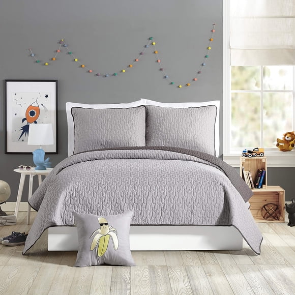 Juego De Colcha Coty Gris Fq-3Pc