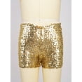 thumbnail image 5 of renvena Girls Kids Sequin Jazz Hip Hop Dance Shorts Active Workout Sport Activewear 3-8 Yellow 3-4, 5 of 7