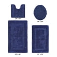 thumbnail image 2 of Better Trends Bath Rug 4 Piece Set 100% Cotton Soft Bathroom Seat Covers Water Absorbent Reversible Machine Washable for Bathroom Decor U-Shaped Toilet Base Contour Lid CoverNavy Lux Collection, 2 of 4