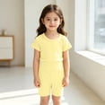 thumbnail image 7 of Diufon 2 Piece Casual Outfits for Little Girls Solid Color Cute Clothes Short Sleeve Shorts Sets Outdoor Sport Homewear, 7 of 7