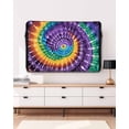 thumbnail image 3 of Outdoor TV Cover 70 to 75 Inch Weatherproof, Abstract Ethnic Tie Dye Art Waterproof TV Screen Protector for Outside Decor with Zipper and Pocket 68"L x 42"H , Watercolor Colorful, 3 of 7