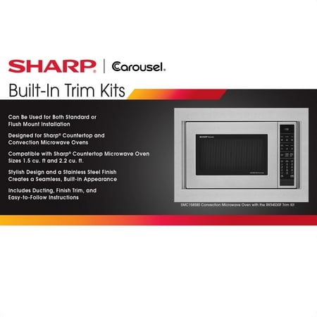 Sharp - 27-in. Built-In Microwave Trim Kit for the SMC2266HS - Silver