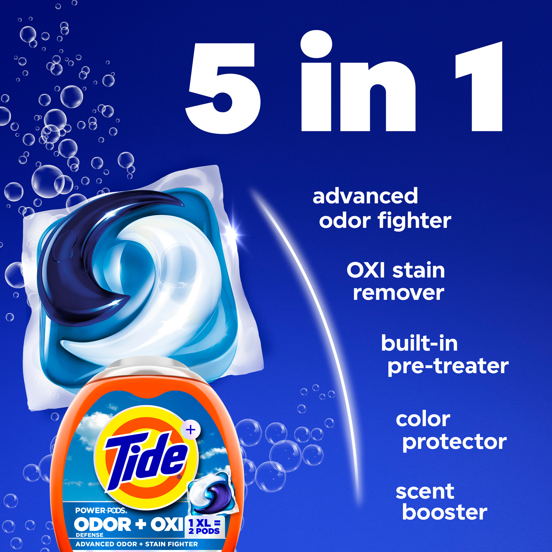 Tide Power Pods Odor Defense + Oxi, Original Scent, 18 Count photo 3