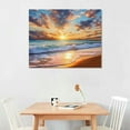 thumbnail image 2 of COMIO BK1875 Wall Art Decor Large Canvas Print Picture Sunrise Ocean Beach 1 Panel Waves Scenery Painting Artwork for Office Wall Decor Home Decoration Stretched and Framed Rea20 x 16in, 2 of 4