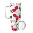 thumbnail image 2 of Balery Cherry Pattern 40oz Stainless Steel Tumbler Double Wall Vacuum Insulated Water Bottle Ice Bully Insulated Tumbler With Handle And 2 in 1 Straw Lid, 2 of 8