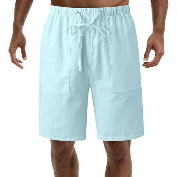 Cathalem Mens Shorts Casual Big and Tall Men's Shorts Relaxed Fit Summer Casual Cotton Work Shorts(Blue,XL)