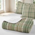 thumbnail image 4 of Manfei Vintage Grid Twin Quilt Set,Modern Check Twin Coverlet Set,Green,2pcs,1 Bedspread and 1 Pillowcase, 4 of 7
