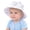 White, variant on Kids Girl Sun Hat UPF 50+ Shark Print White White Wide Brim Bucket Hat with Adjustable Chin Strap for Summer Beach Travel,Size 44