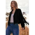 thumbnail image 6 of PRETTYGARDEN Women's Faux Suede Leather Jackets Tassel Motorcycle Cropped Coats Fashion Clothes, 6 of 10