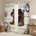 thumbnail image 2 of Homewish Rustic Western Cowboy Black Out Curtains,Brown Boots Horseshoe Curtains Pack of 2 (42x63 Each),Country Farmhouse Lodge Bedroom Curtains For Bots Kids,Microfiber Bedroom Decor, 2 of 6