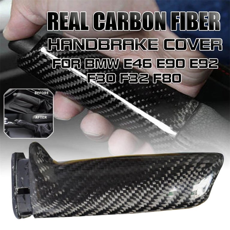 Carbon Fiber Handbrake Cover For BMW E46 E60 E90 E92 F30 - Easy Install Replacement