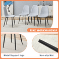 thumbnail image 6 of 7-Piece Dining Table Set with 6 Chairs, 71" Modern Kitchen Table Set with Storage Shelf, Metal Legs Support and Curved Backrests for Dining Room, Light Gray, 6 of 10