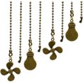 thumbnail image 1 of 4 Pcs Ceiling Fan Pull Chain, Bulb and Fan Model Fan Pull Chain Pendant Extension 12 Inch (Antique Bronze), 1 of 5