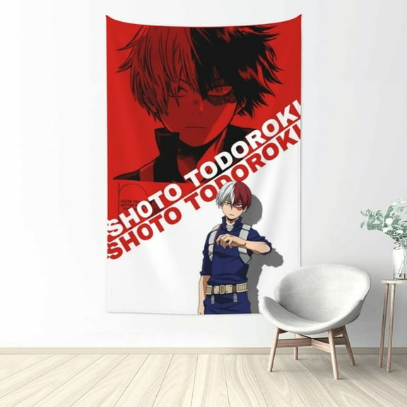 My Hero Academia Shoto Todoroki Tapestry Wall Hanging Home Decoration Wall Blanket Dormitory Living Room Bedroom Backdrop Poster( 60x40inch)
