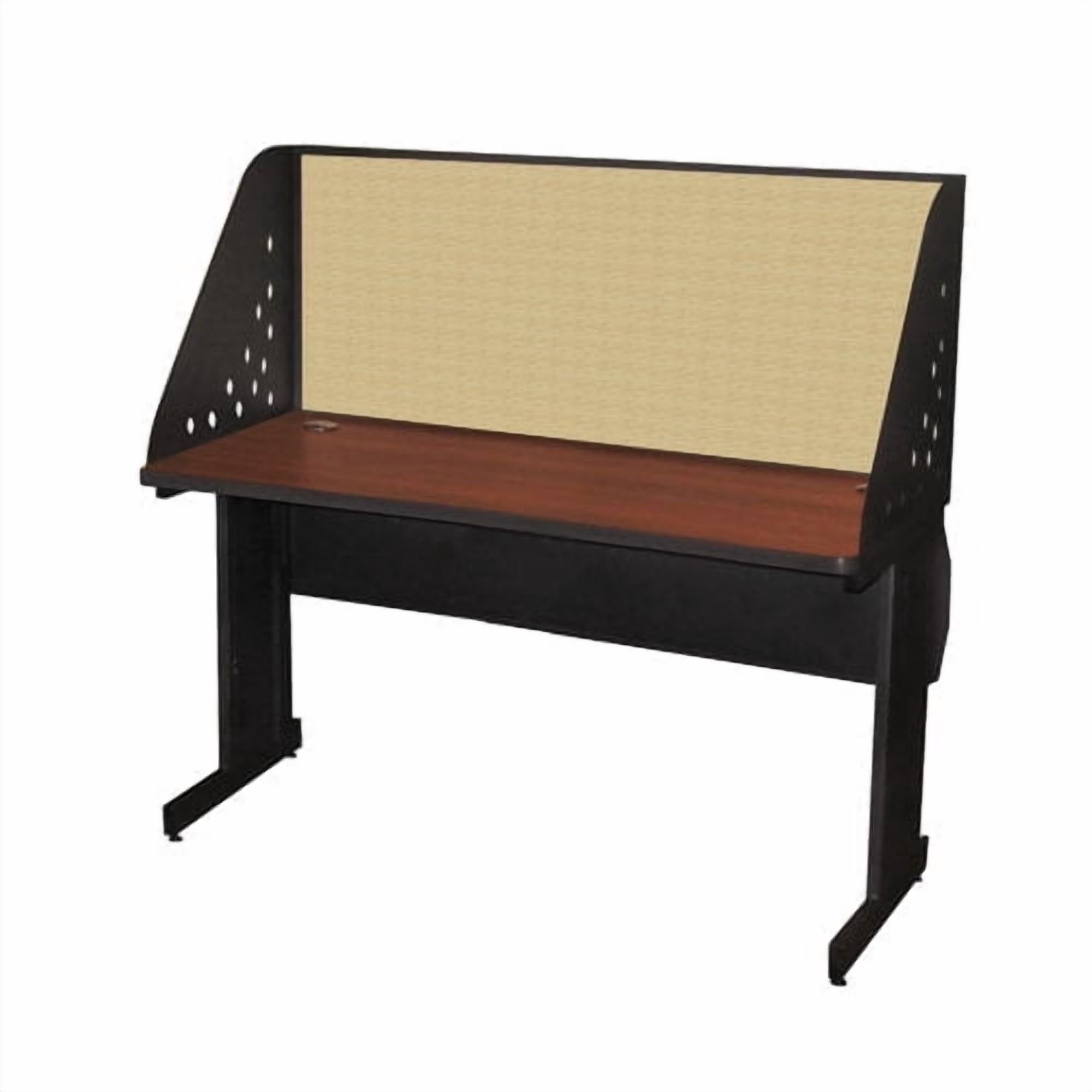 Marvel PRCL0019_UT8563 42W x 30D Pronto School Training Table with Carrel and Lockable Raceway - Putty Finish and Chalk