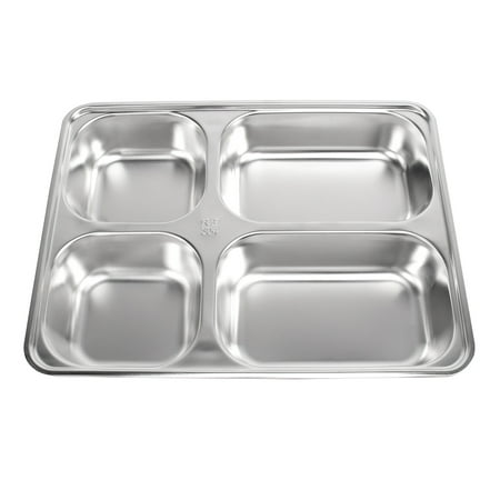 

Containers Prep Meal Food Lunch Divided Plates Reusable Fast Dinner Tray Serving Set Steel Boxes Cutlery Compartment