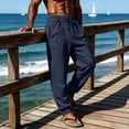 thumbnail image 5 of JULMCOMO Sweatpants for Men Solid Drawstring Elastic Waist Comfort Casual Sweatpants Loose Fit Lounge Joggers with Pockets Navy 2XL, 5 of 5
