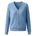 thumbnail image 5 of Fall Sweater for Women Women's Long Sleeve Cardigan Sweaters Button Up V Neck Knit TopsFall Winter Outfits Fall Tops Work Clothes for Women 2026 Fall Fashion Teacher Outfits Light Blue L, 5 of 5