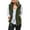 Army Green, variant on Hontri Plus Size Coat, Women's Solid Color Fashion Casual Sleeveless Pocket Zipper Coat Army Green L