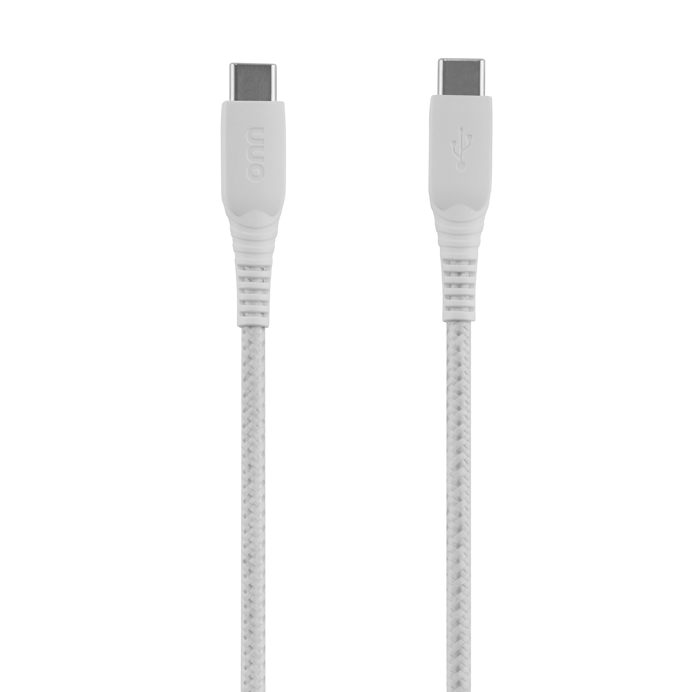 (5 pack) onn 6ft USB-C to USB-C Braided Charging Cable, Fast Charging,USB-IF Certified, White