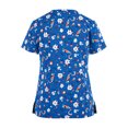 thumbnail image 2 of Blusas De Manga Corta Con Cuello En V De Navidad Para Mujer Blusas De Uniforme De Trabajo De Enfermeras XBTCLXEBCO Dientes Azules;M, 2 of 3
