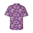 thumbnail image 3 of Daiia cool Skull flower colorful Hawaiian Shirt for Men Gentle Cotton Regular Short Sleeve Casual-Large, 3 of 9