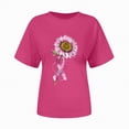 thumbnail image 4 of Towmus Plus Size Sunflower Shirt for Women Plus Size Pink Ribbon Shirts Crew Neck Graphic Tee Womens Inspirational Breast Cancer Tshirts, 4 of 5