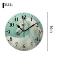 thumbnail image 2 of 16 Inch Wall Clock Battery Operated Silent Clock Decorative for Office, Kitchen, Outdoor, Living Room，Unicorn and Flowers Horse Floral Image, 2 of 4