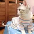 thumbnail image 5 of Ropa de algodón de primavera para gatos, ropa para gatos, ropa para gatos, ropa para gatos, camiseta con chaleco y rayas dulces para cachorros, gatos esfinge, ropa para gatos, 5 of 5