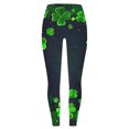 thumbnail image 5 of Ecqkame Women's St. Patrick Day Shamrock Printing Leggings Casual Elastic Waist Yoga Trousers Sports Tight Pant Dark Gray L, 5 of 6