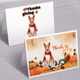 thumbnail image 3 of Happy Thanksgiving Basenji with Turkey Pumpkins Autumn Vibes 7x5in Folded Greeting Card African Barkless Dog Lover Single Note Card with Envelope - 12018, 3 of 5