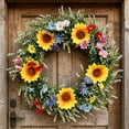 thumbnail image 6 of Spring Wreaths for Front Door,17.7 Inch Handmade Sunflower Wreaths,Artificial Spring Wreaths for Front Door Wall Window Wedding Party Home Hanging Decor, 6 of 6