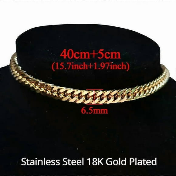 New Cuban Link Chain Choker Necklaces Chunky Wide Gold Color Stainless Steel Neck Chain Collar Necklace For Men Women Jewelry