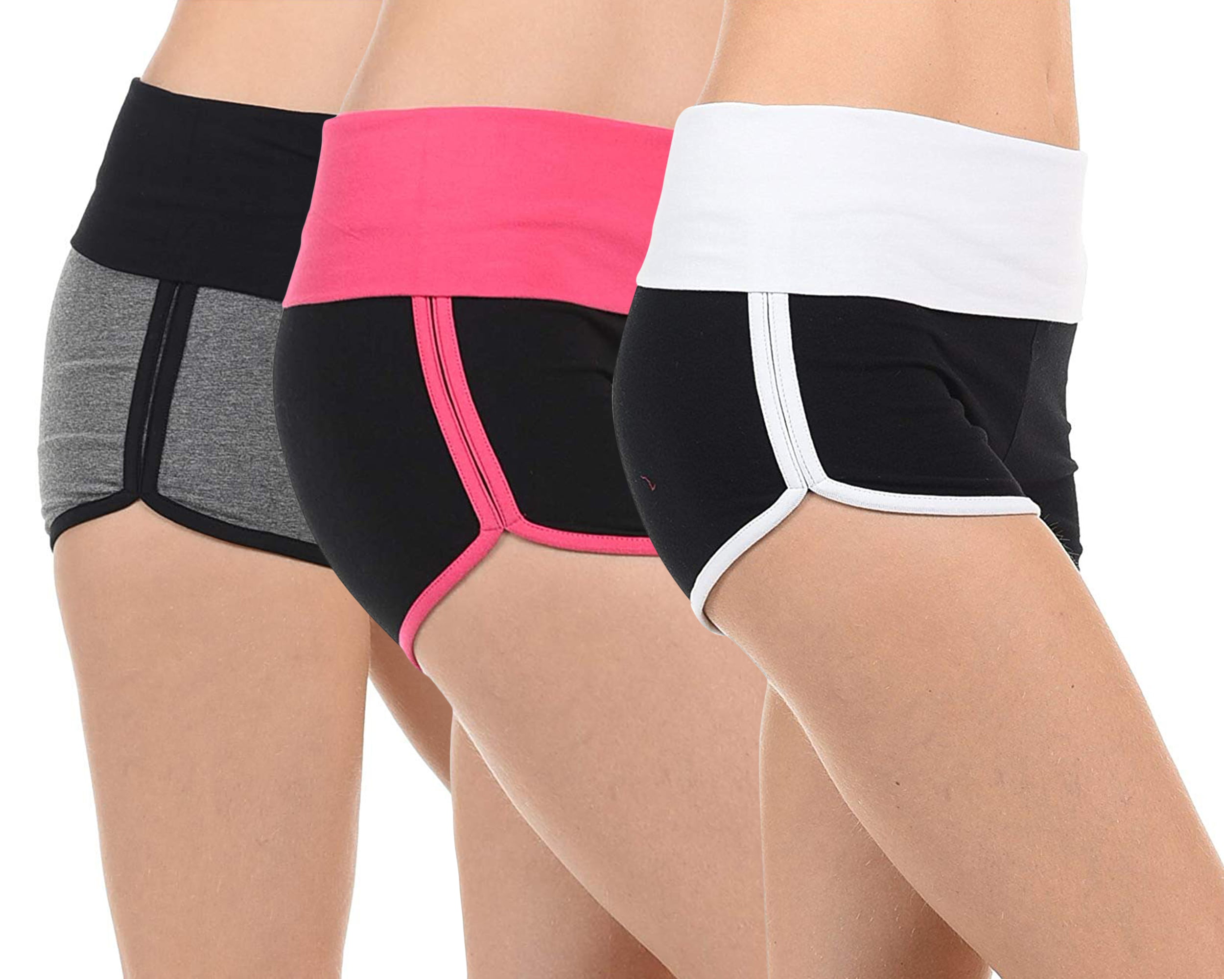 Mid Rise Dolphin Cut Premium Stretch Running Shorts for Juniors Women Many Colors 