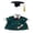 Green, variant on BBilaBu Graduation Goose Outfit for 23 Inch Garden Goose,Graduation Clothes with Grad Cap & Bow Tie,Confetti Print for Party Outdoor Decor
