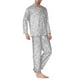 thumbnail image 2 of Balery Silver Mosaic Pijama para Hombre de Dos Piezas con Manga Larga, Conjunto de Dormir y Descanso Suave con Bolsillos-Medium, 2 of 7