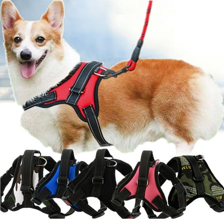 

Goory Dog Harness No-Pull Pet Harness with 2 Leash Clips Adjustable Soft Padded Dog Vest Reflective No-Choke Pet Oxford Vest with Easy Control Handle for Large Dogs