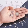 thumbnail image 5 of U8MO 100pcs 304 Stainless Steel Cross Pendants Smooth Mini Metal Charms Craft 25x16mm, 5 of 8