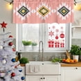 thumbnail image 5 of Pink Black Yellow Boho Curtain Valances for Windows, Kitchen Valance Window Treatments Panel 2 Pack, Simple Romantic Abstract Geometric Rod Pocket Short Curtains for Bathroom Bedroom 42 x 12 Inch, 5 of 8