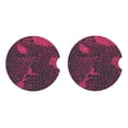 thumbnail image 4 of Round Ceramic Car Coasters 2 Pack Absorptive Clean Cork Bottom For Anti-Slip Use On Most Cars Snake Skin Print Style Palevioletred_2, 4 of 8