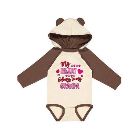 

Inktastic My Heart Belongs to my Granpa Gift Baby Boy or Baby Girl Long Sleeve Bodysuit